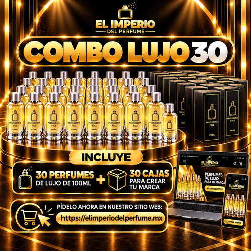 Combo Lujo 30 – 30 Perfumes de 100 ml para Crear tu Marca