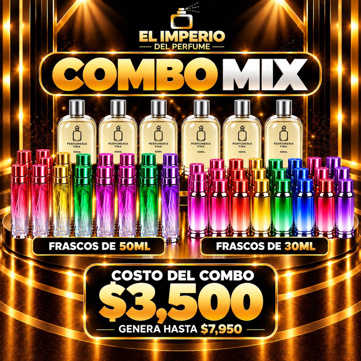 Combo MIX – 54 Perfumes de 30, 50 y 100 ml