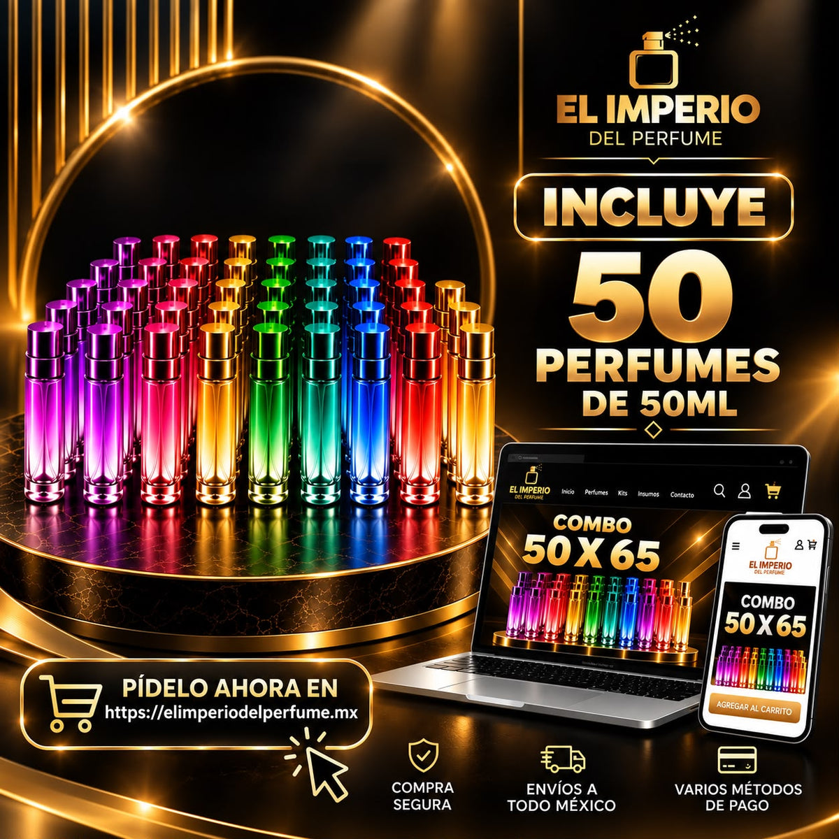 Combo 50×65 – 50 Perfumes de 50 ml para Emprender